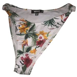 missguided tropical + floral high waisted bikini bottoms size women’s 6